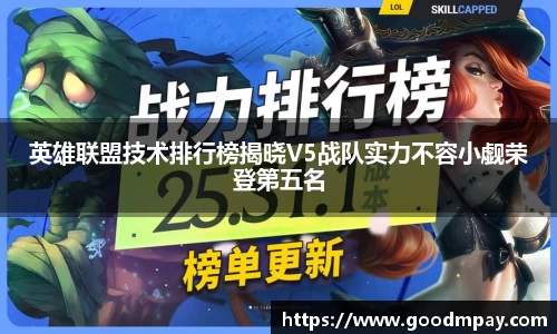 英雄联盟技术排行榜揭晓V5战队实力不容小觑荣登第五名